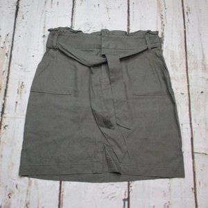 INC International Concepts Paper Bag Waist Linen Blend Skirt